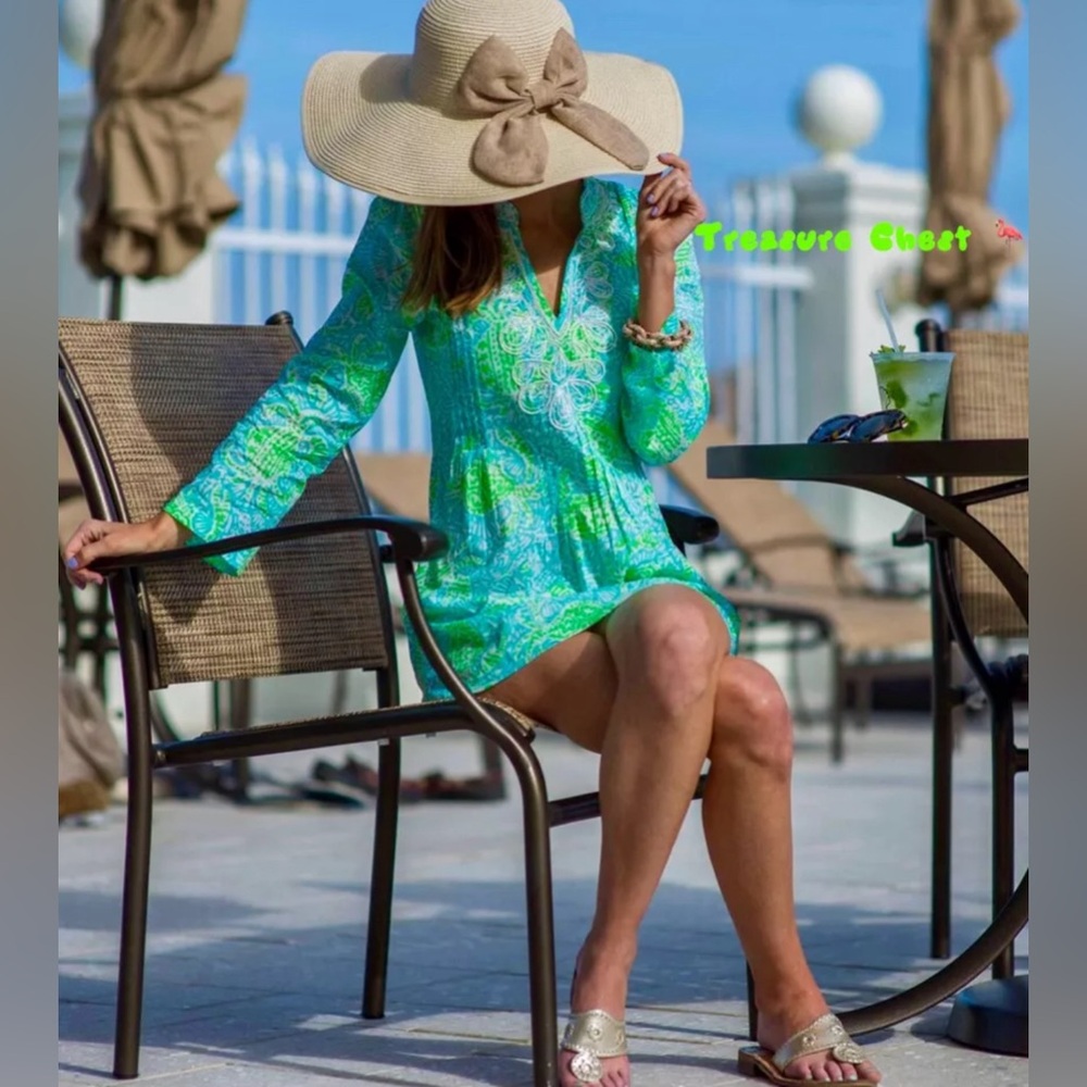 Lilly Pulitzer King Conch Shell, Courtney Tunic Dress, Small (Resort, Vacation)